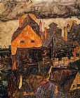 Egon Schiele Canvas Paintings - The Old City